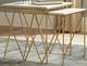 Coaster® Bette 2-Piece Marble Top Nesting Table Set with Lavish Gold Frames-1