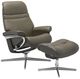 Stressless® by Ekornes® Customizable Sunrise Large Manual Recliner and Ottoman with Cross Base-0