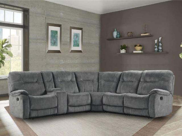 Parker House® Cooper 6-Piece Shadow Gray Manual Reclining L-Shape Sectional-2