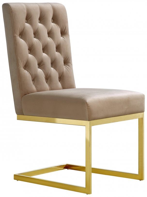 Meridian Furniture Cameron Beige Velvet Dining Chair-0