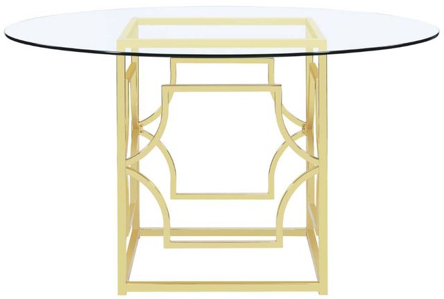 Coaster® Starlight Clear/Brass Round Dining Table-1
