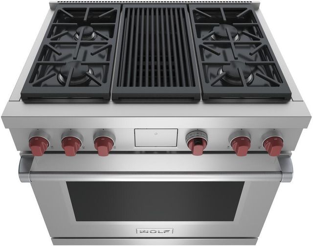 Wolf® 36" Stainless Steel Pro Style Dual Fuel Range-3