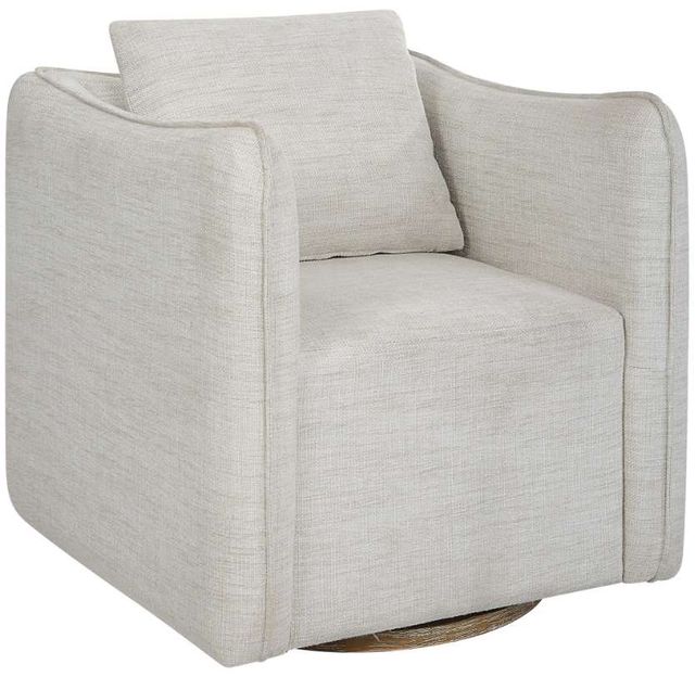 Uttermost® Corben White Swivel Chair-0