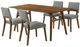 Armen Living Channell 5-Piece Charcoal/Walnut Dining Table Set-0