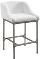 HH2 Home Dillon Silver/White Modern Low Profile Wingback Metal Counter Stool-0