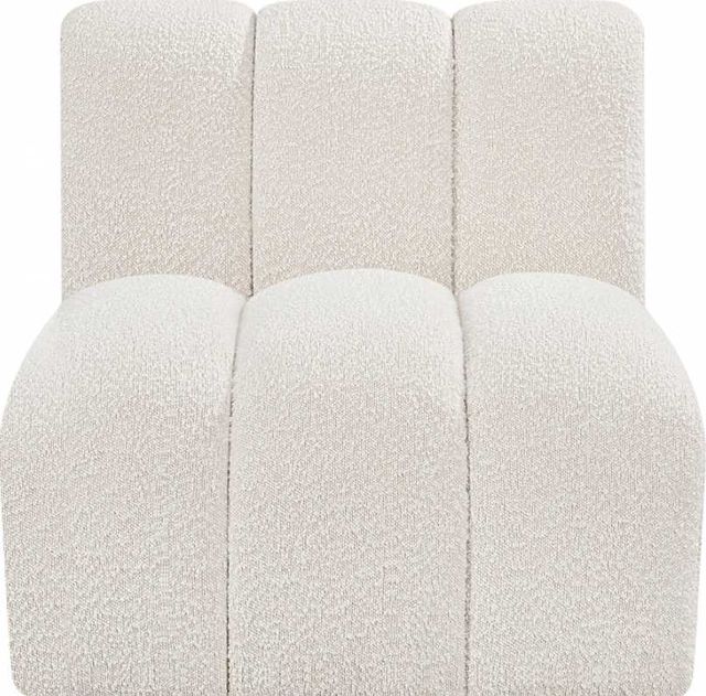 Meridian Furniture Arc Cream Boucle Fabric Modular Straight Chair-1