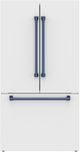 Thor Kitchen Gordon Ramsay Series 36" White French Door Counter Depth Refrigerator with Ice Maker & Blue Hardware-2