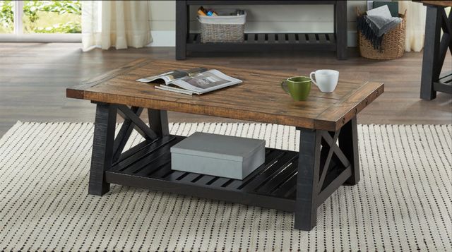 Martin Svensson Bolton Natural Coffee Table with Black Satin Base-1