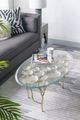 A & B Home Glass Top Oval Coffee Table with Gold Dragonfly Wings Frame -4