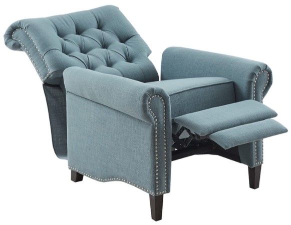 Olliix by Madison Park Aidan Blue Push Back Recliner-2