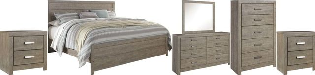 Signature Design by Ashley® Culverbach 6-Piece Gray King Panel Bed Set-0