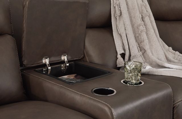 Signature Design by Ashley® Salvatore 3-Piece Chocolate Power Reclining Loveseat-2