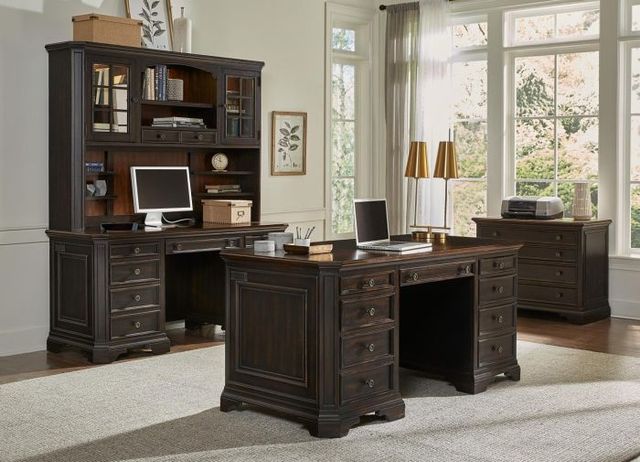 aspenhome® Hampton Black Cherry Credenza and Hutch-2