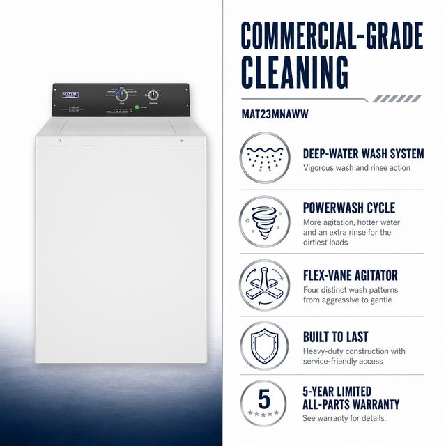 Maytag Commercial Single-Load Non-Vend Top-Load Washer - White-3