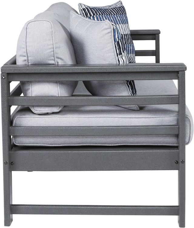 Signature Design by Ashley® Amora Charcoal Gray Fabric/Polyethylene Sofa with Cushion-2