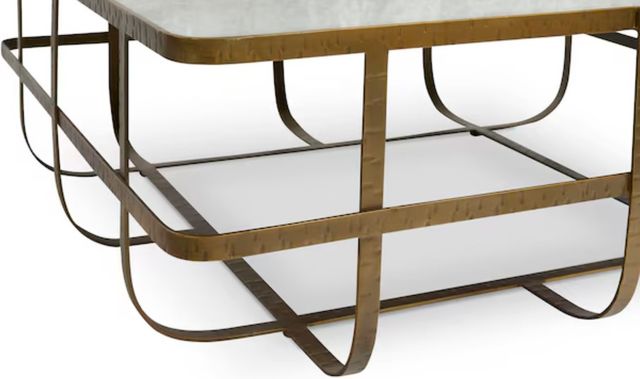 Bassett® Furniture BenchMade Atticus White Top Cocktail Table with Brass Base-2
