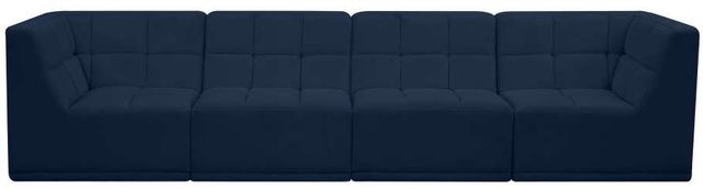 Meridian Furniture Relax Navy Velvet 128" Modular Sofa-1