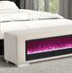Furniture of America® Elnath Beige Bench with Visual Wood Log Fireplace-2
