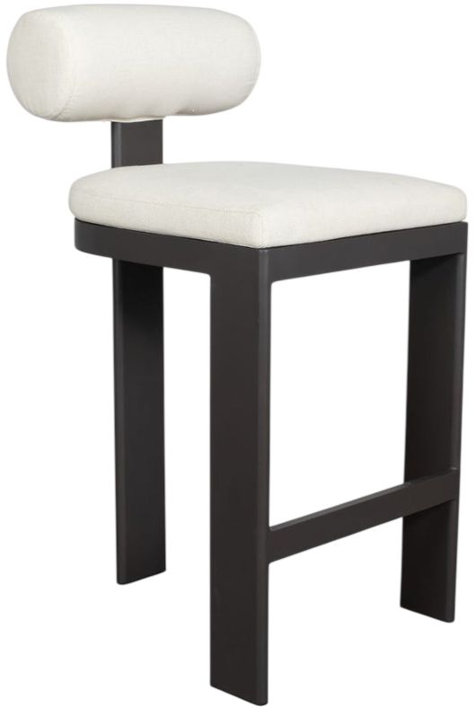 Uttermost® Bolster Back Java Black/Oyster Aluminum/Fabric Outdoor Bar Stool-0
