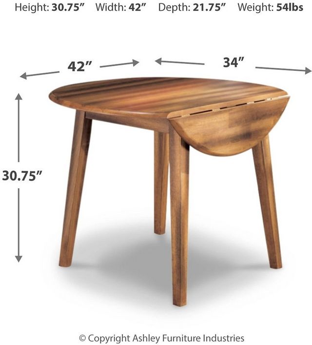Ashley® Berringer Rustic Brown Round Dining Room Drop-Leaf Table-1