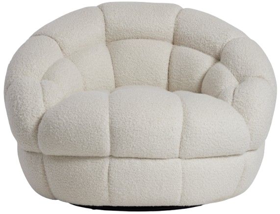 Bernhardt Coco Bernhardt Living White Swivel Chair-1