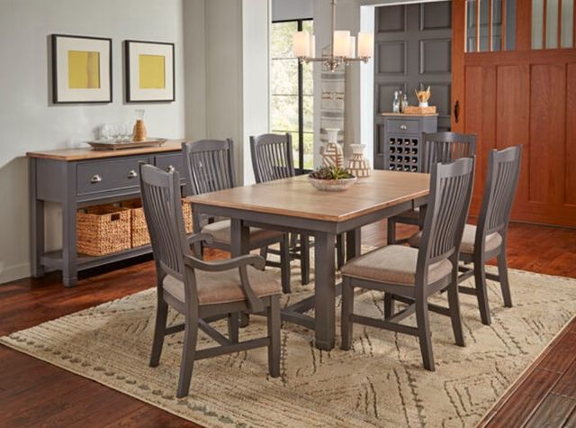 A-America® Port Townsend Seaside Pine Trestle Dining Table with Gull Base-1