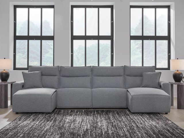 Signature Design by Ashley® Modmax II 4-Piece Pepper/Salt U-Shape Power Reclining Sectional and Chaise-3