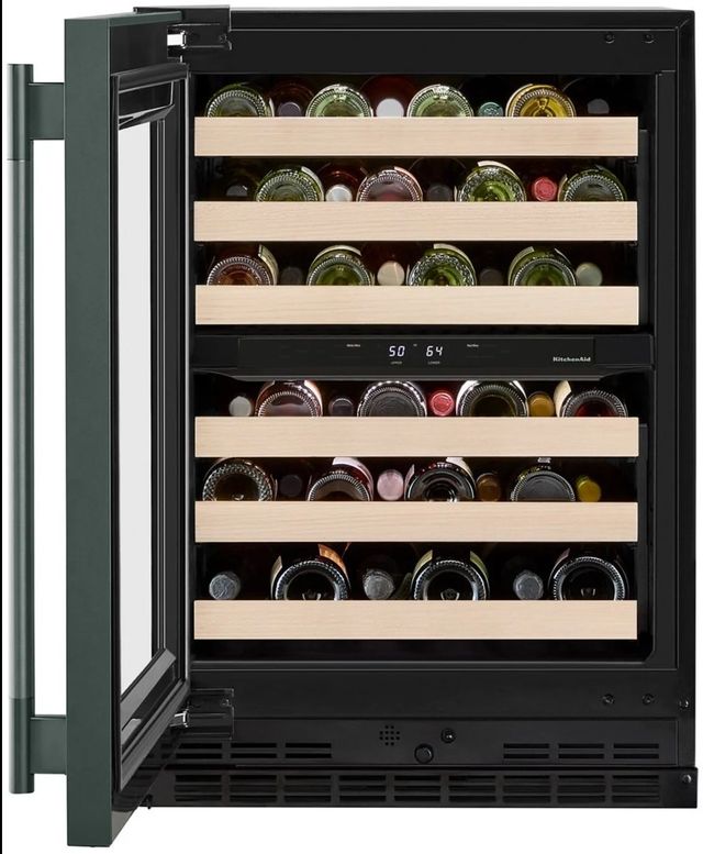 Kitchenaid® 24" Juniper Built-In Wine Cooler With Full-Extension Wood-Front Racks-4