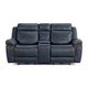 Kate Preston Home Navy Leather Power Reclining Console Loveseat with Zero Gravity-2