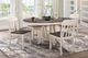 Mazin Furniture Clover Antique White Dining Table with Gray Top -2