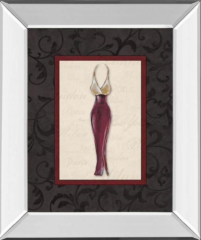 Classy Art Fashion Dress II by Susan Osbourne Mirror Framed Wall Art-0