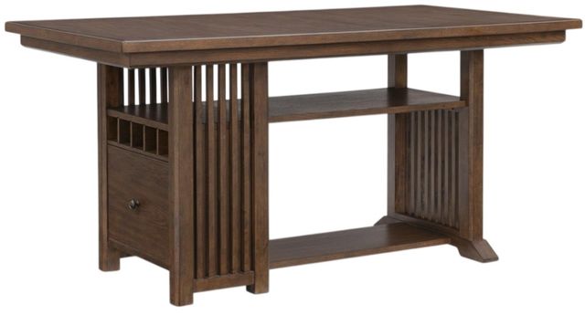 Legacy Classic Langley Fawn Counter Height Dining Table with Wine Storage-0