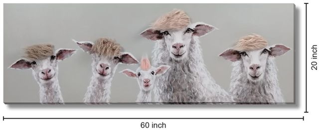 Classy Living Contemplative Sheep Salon: Eccentric Flock Wall Art-2