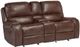Corinthian Furniture Wheeler Tobacco Manual Reclining Glider Loveseat with Console-0