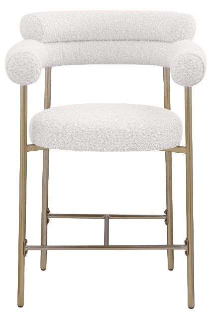 Meridian Furniture Blake Cream/Brushed Gold Counter Stool-1