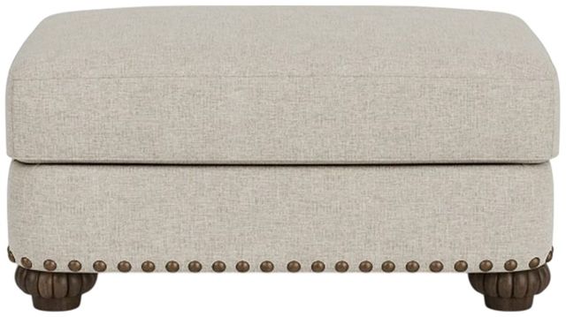 Flexsteel® Patterson Silver Driftwood Ottoman with Nailhead Trim-1