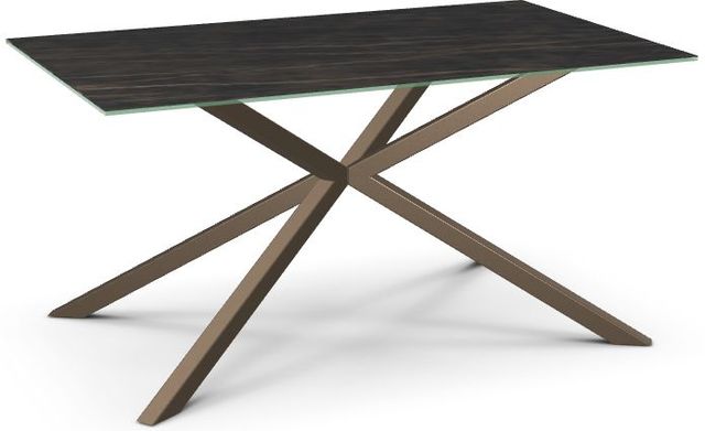 Amisco Customizable Asterisk Black Marble Porcelain 60" Rectangular Table with Starburst Stand-0