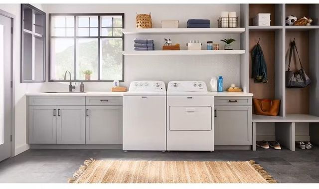 Maytag® 7.0 Cu. Ft. White Gas Wrinkle Prevent Dryer-0