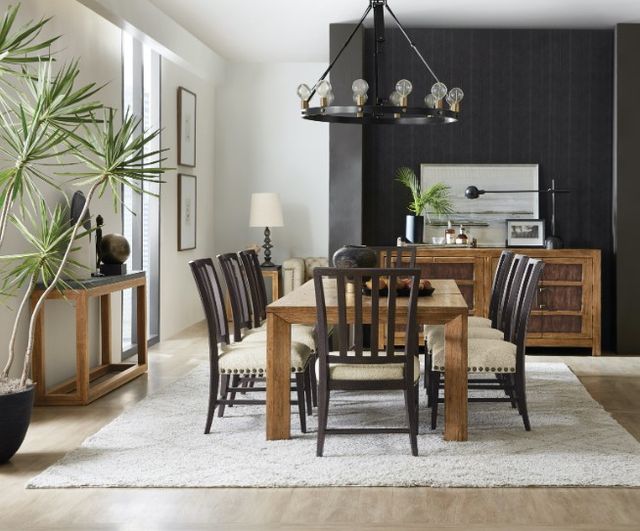 Hooker® Furniture Big Sky Charred Timber/Saxony Porcelain Dining Arm Chair-1