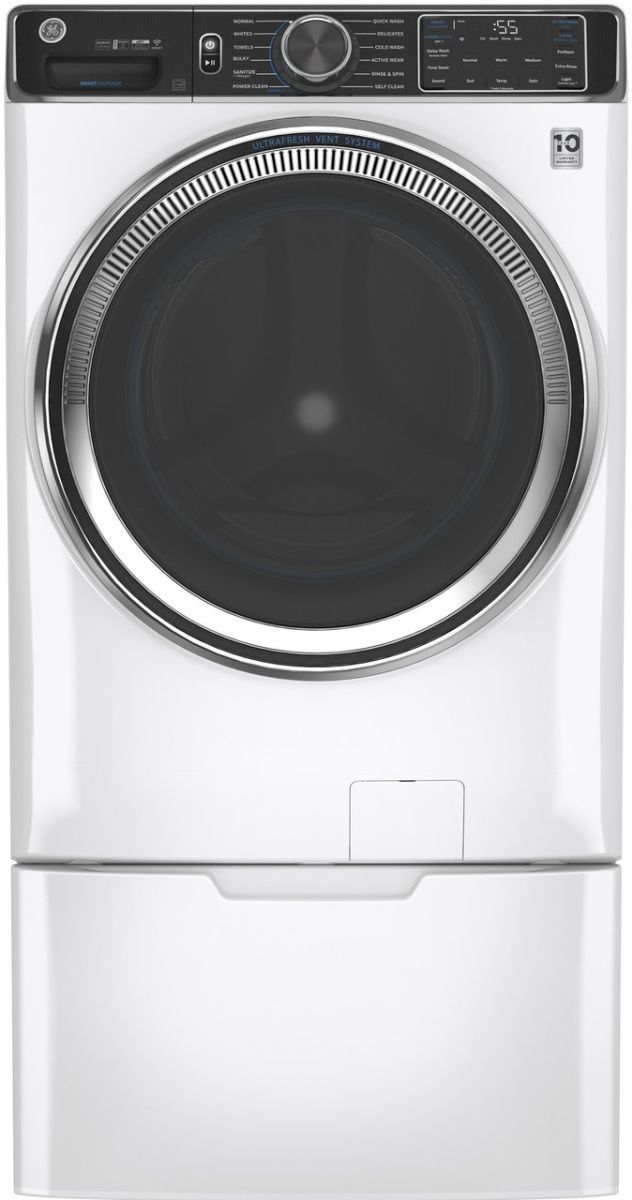 GE® 5.0 Cu. Ft. White Smart Front Load Washer-4