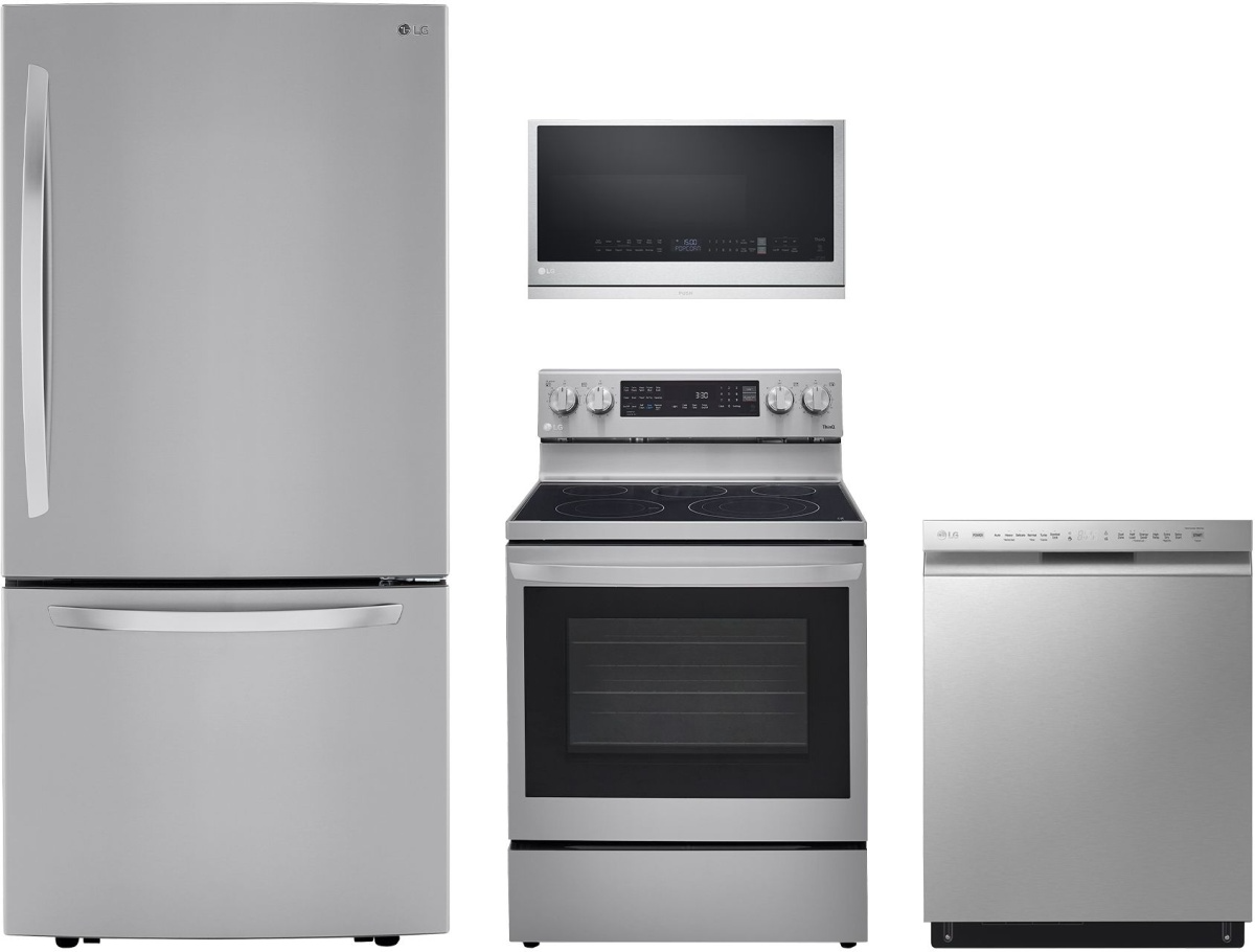 LG 4 Piece PrintProof Stainless Steel Kitchen Package
