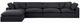 Meridian Furniture Comfy 5-Piece Black 158" Modular Sectional-1