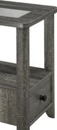 Brassex Inc. Glass Top Accent Table with Grey Base-1