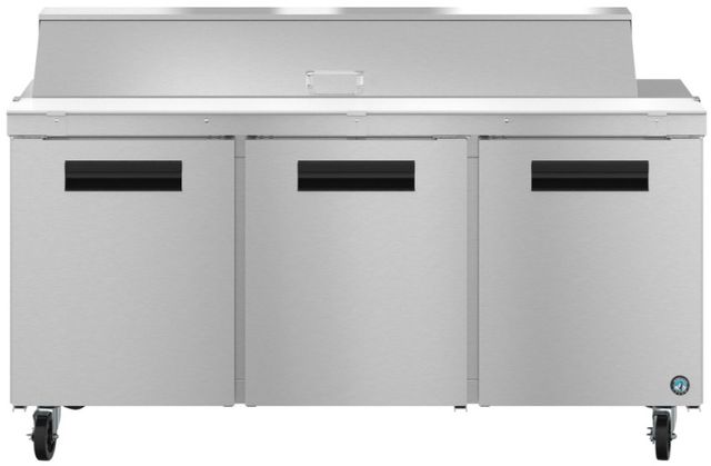 Hoshizaki 72" 18 Cu. Ft. Stainless Steel Three Section Sandwich Prep Table Refrigerator-0