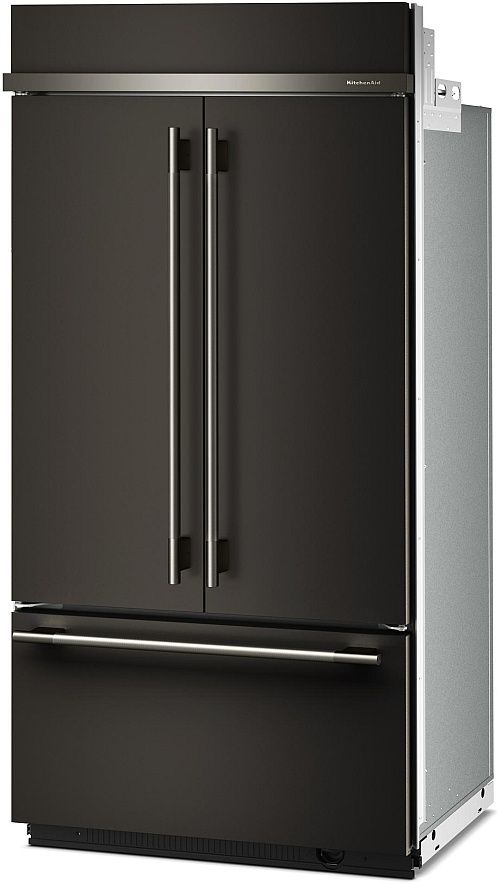 KitchenAid® 42" 24.2 Cu. Ft. Black Ore Built In French Door Refrigerator with Platinum Interior-3