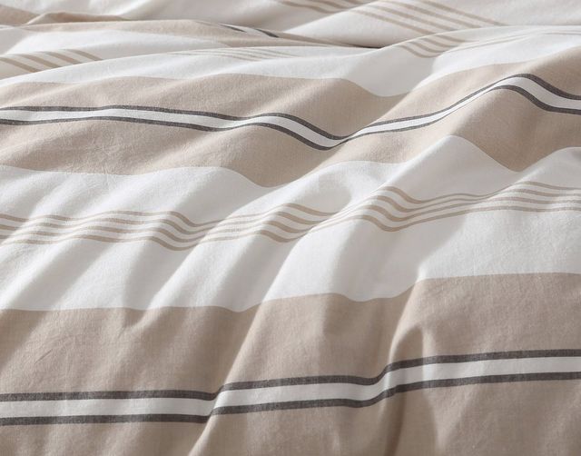 Hallmart Collectibles Oliver 3-Piece Neutral Stripe Queen Comforter Set-2