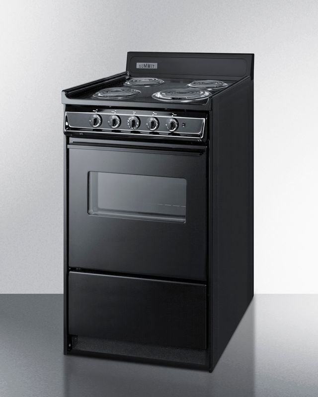 Summit® 20" Black Freestanding Electric Range-2