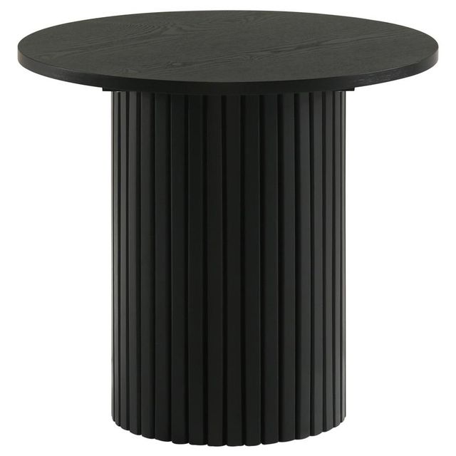 Coaster® Hamlyn Black Round Fluted Occasional Side End Table-0