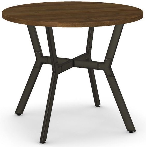 Amisco Customizable Norcross 30" Solid Birch Round Table with 1.06" Thick Tabletop-0