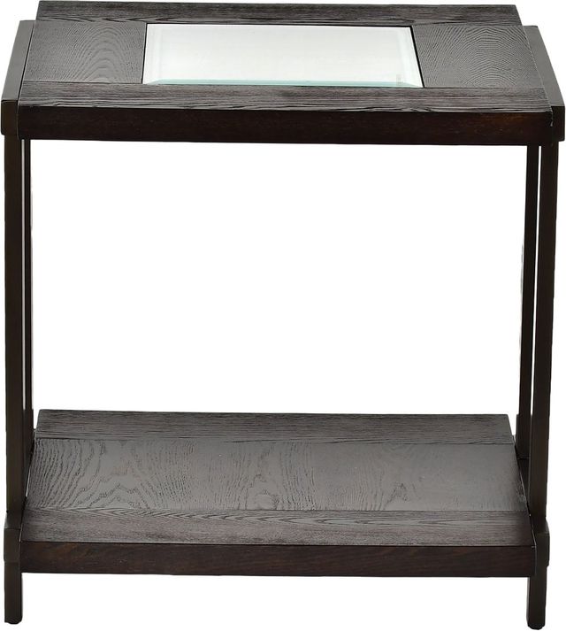 Steve Silver Co. Terrell Glass Top End Table with Smoky Brown Base-2